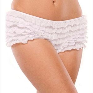 Coquette Womens White Ruffled Booty Rhumba Intimate Shorts M/L